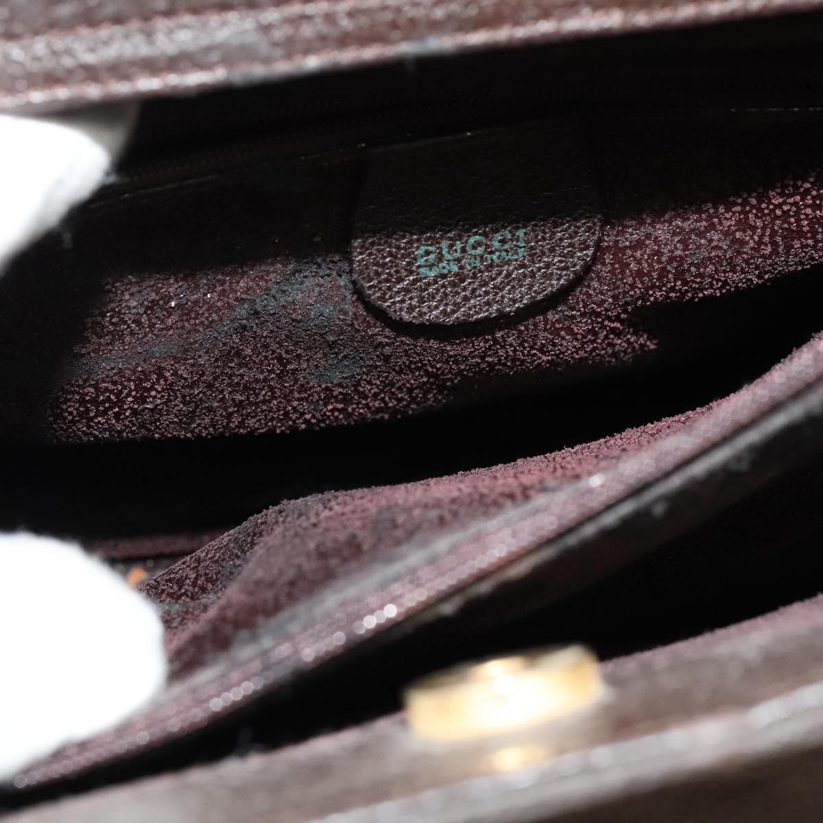 GUCCI Bamboo Hand Bag Suede Brown Gold 002 1186 0260 Auth 139520