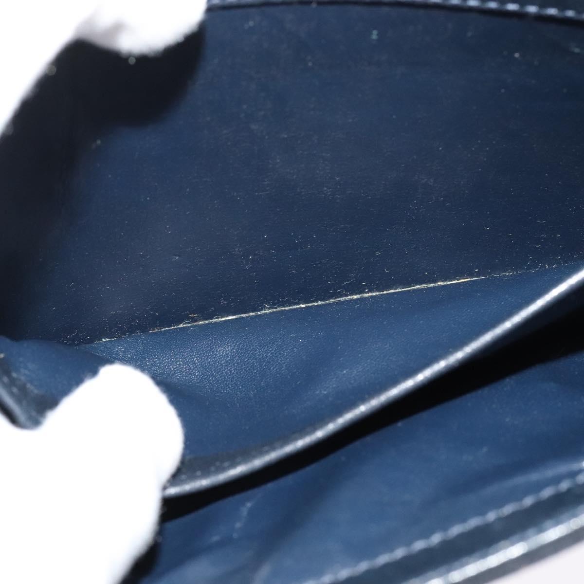 GUCCI Micro GG Canvas Shoulder Bag Suede Navy Gold Auth 139521