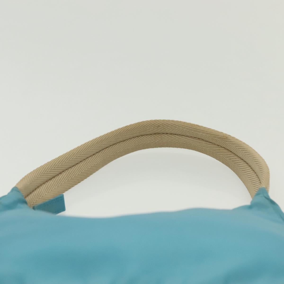 PRADA Hand Bag Nylon Light Blue Silver Auth 139524