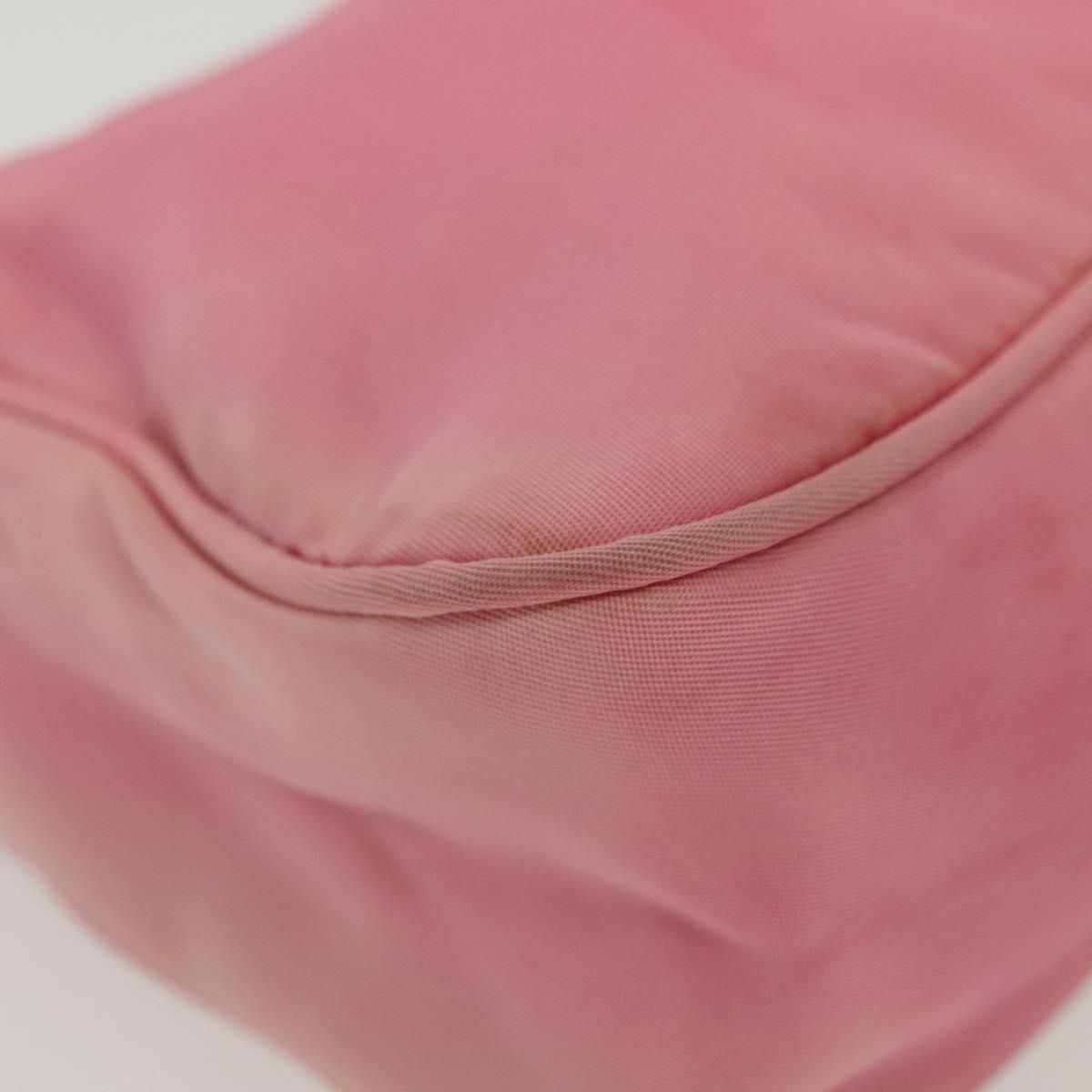 PRADA Hand Bag Nylon Pink Silver Auth 139525