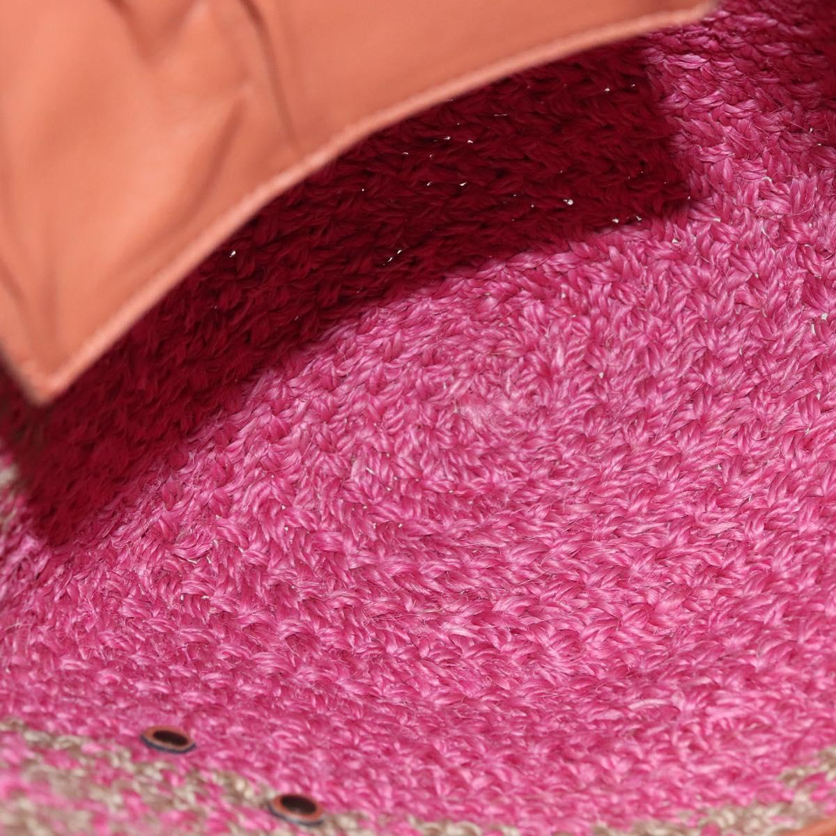 BALENCIAGA Vanier Tote Bag Raffia Pink 286370 Auth 139539