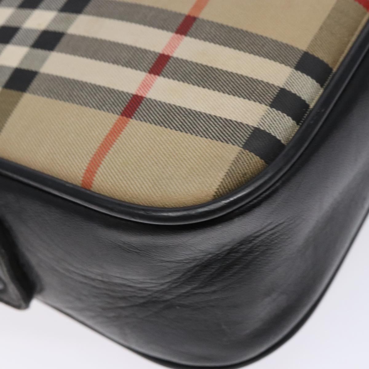 Burberrys Nova Check Shoulder Bag Canvas Beige Gold Auth 139542