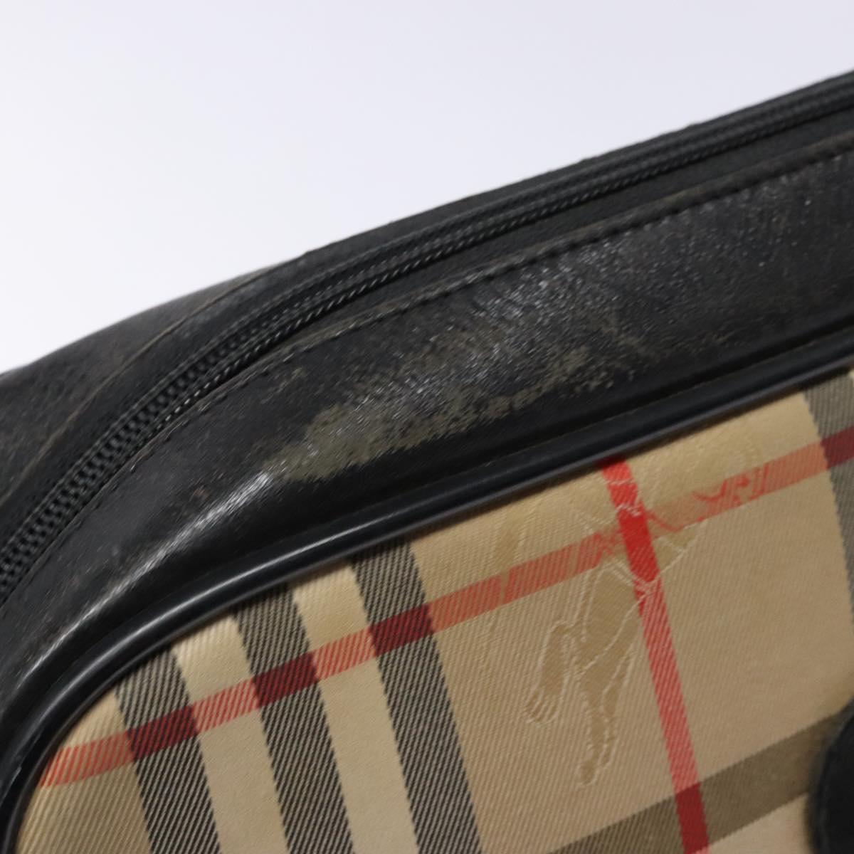 Burberrys Nova Check Shoulder Bag Canvas Beige Gold Auth 139542