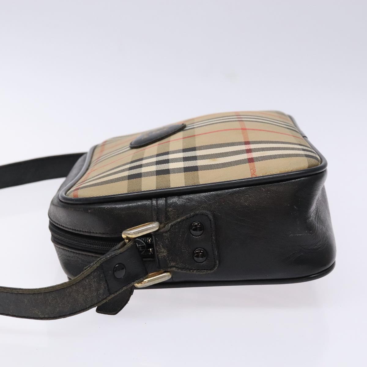 Burberrys Nova Check Shoulder Bag Canvas Beige Gold Auth 139542