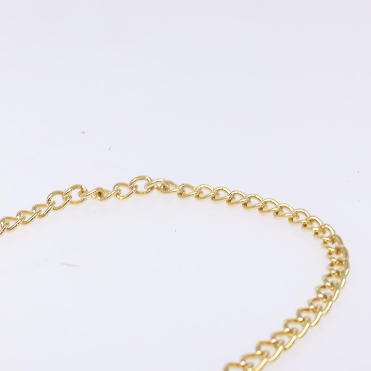 Salvatore Ferragamo Gancini Chain Shoulder Bag Leather Navy Gold Auth 139543