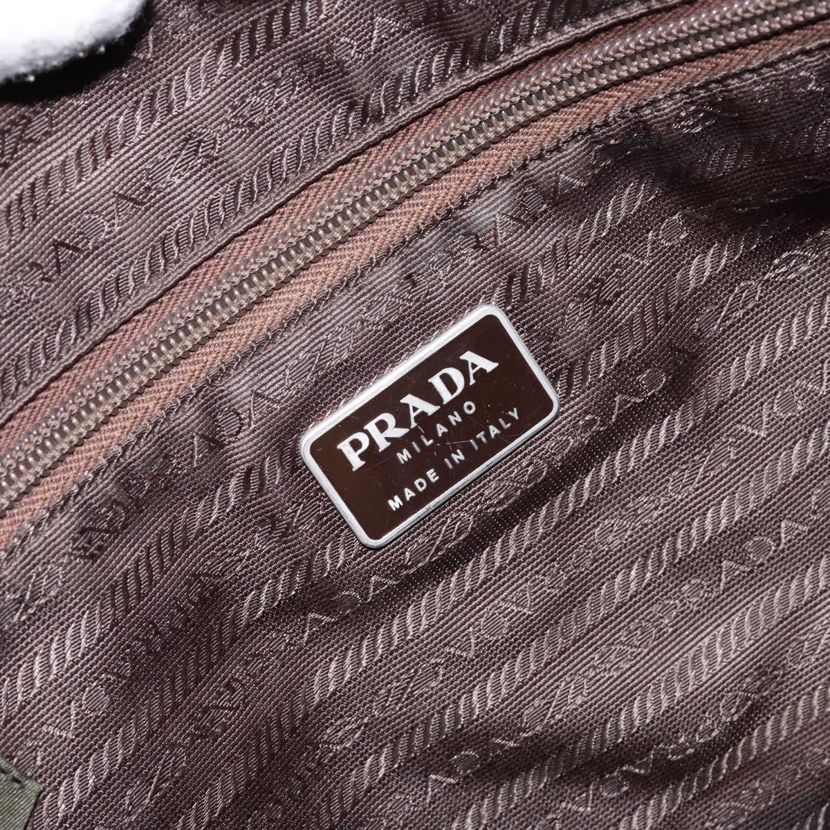 PRADA Hand Bag Nylon Green Silver Auth 139545