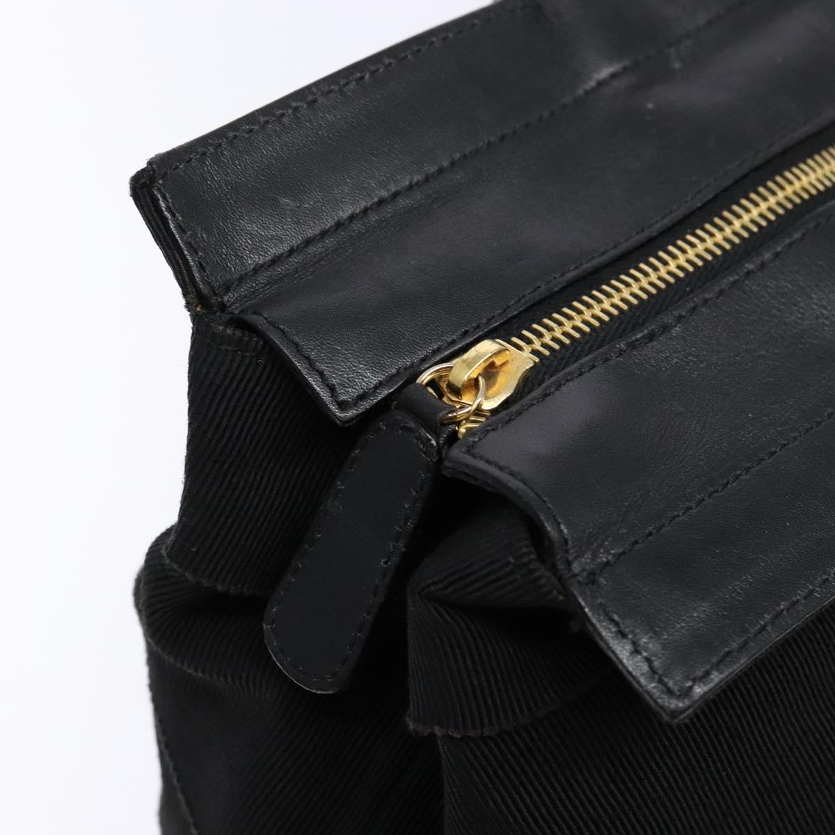 Salvatore Ferragamo Vala Tote Bag Nylon Black Gold Auth 139557