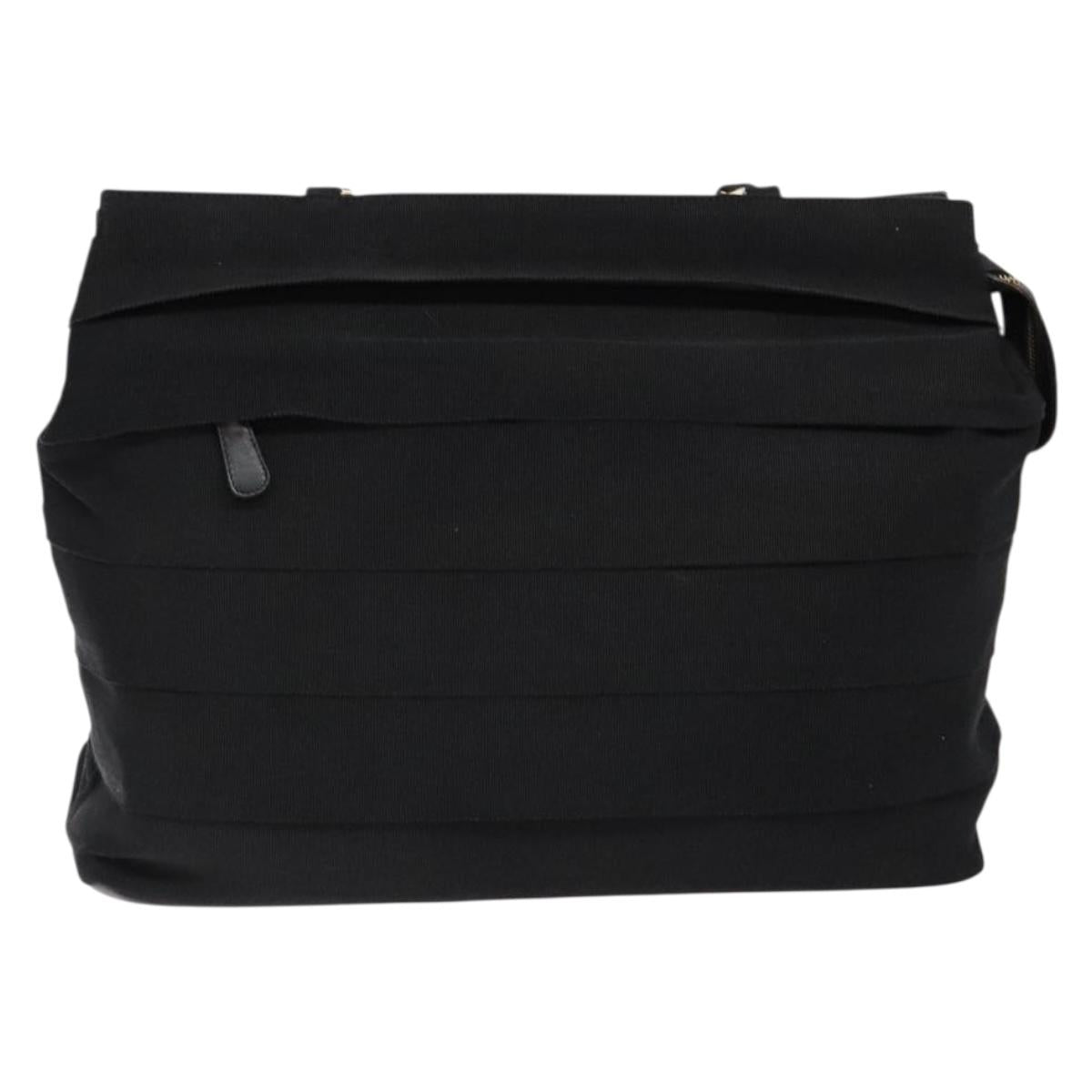 Salvatore Ferragamo Vala Tote Bag Nylon Black Gold Auth 139557