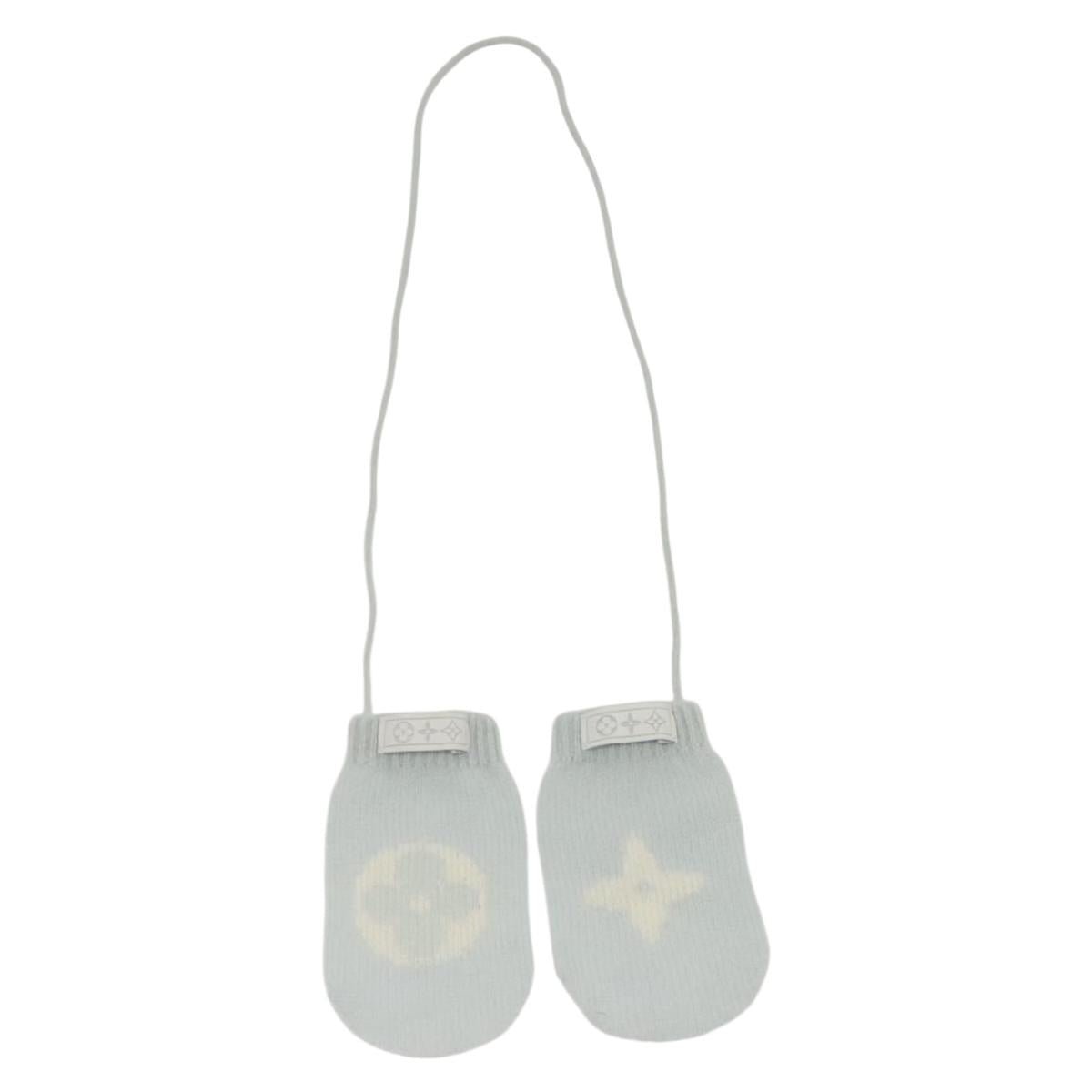 LOUIS VUITTON Baby Gift Set Cashmere White Light Blue GI029C LV Auth 139604