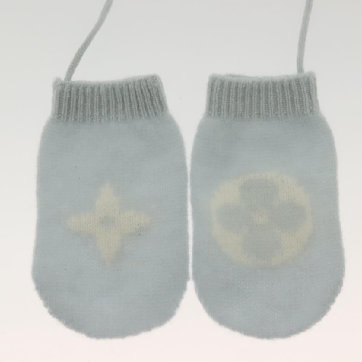 LOUIS VUITTON Baby Gift Set Cashmere White Light Blue GI029C LV Auth 139604