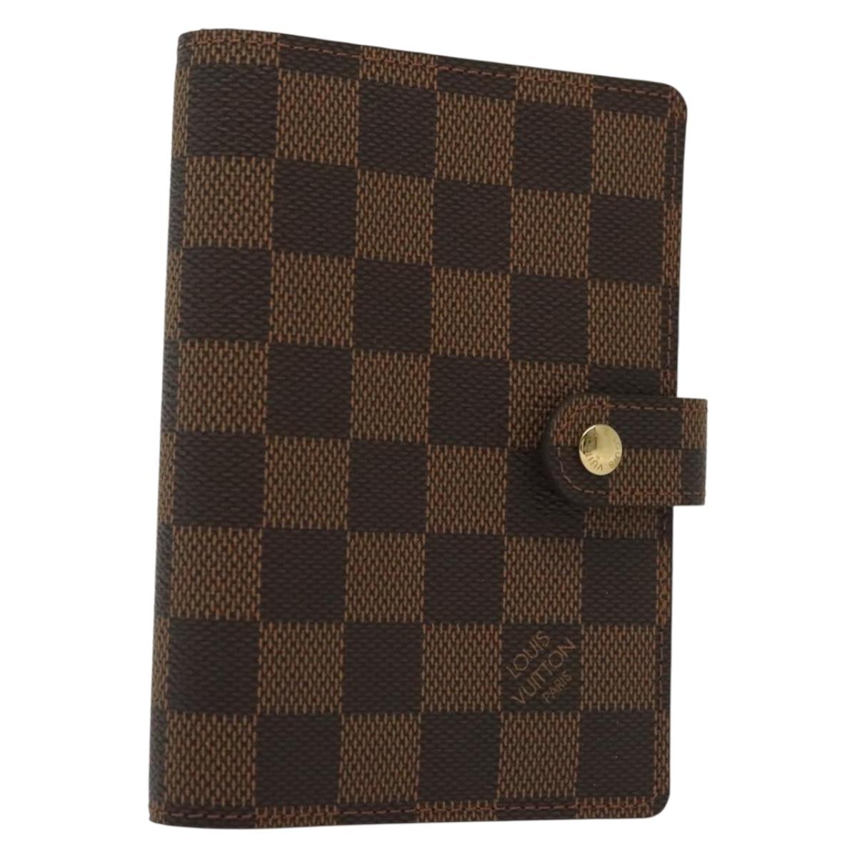 LOUIS VUITTON Damier Ebene Agenda PM Day Planner Cover R20700 LV Auth 139605