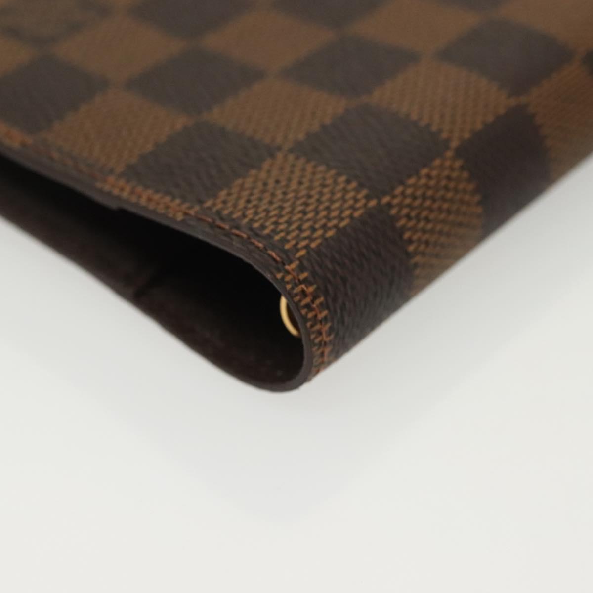 LOUIS VUITTON Damier Ebene Agenda PM Day Planner Cover R20700 LV Auth 139605