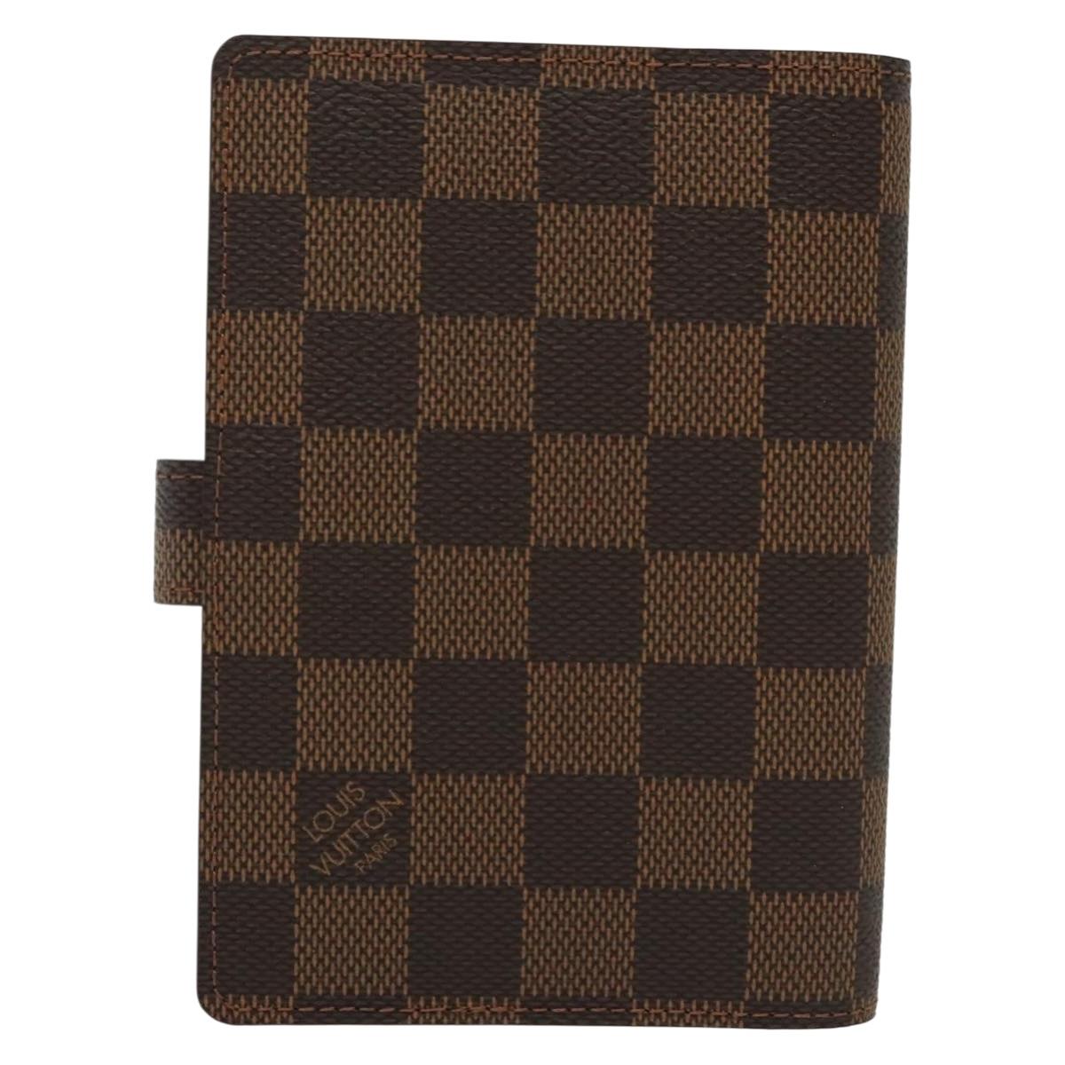 LOUIS VUITTON Damier Ebene Agenda PM Day Planner Cover R20700 LV Auth 139605