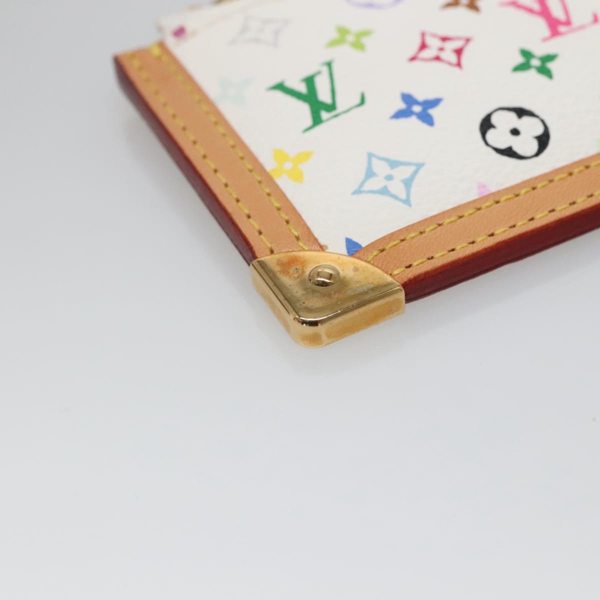 LOUIS VUITTON Multicolor Pochette Cles Coin Purse White M92655 LV Auth 139622V