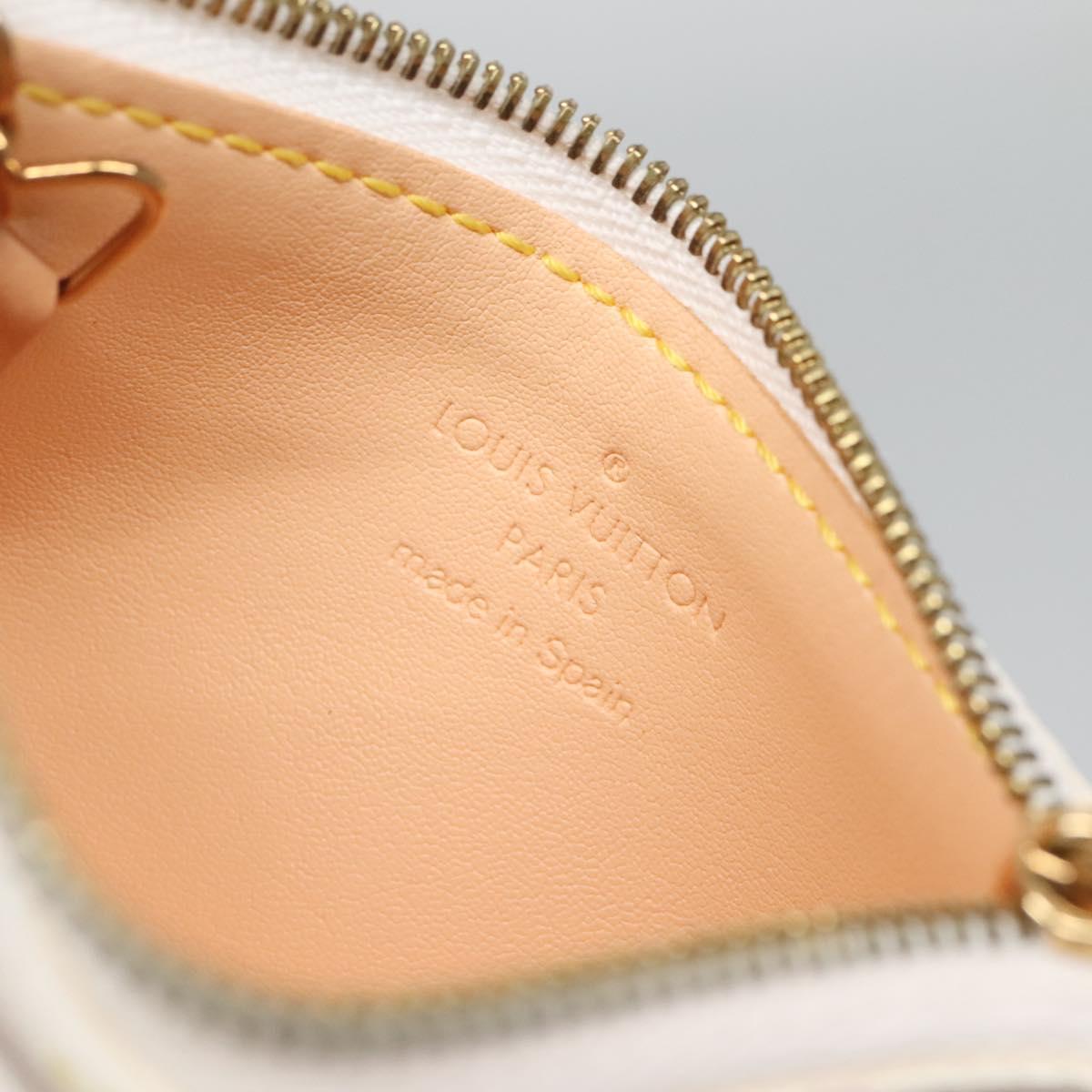 LOUIS VUITTON Multicolor Pochette Cles Coin Purse White M92655 LV Auth 139622V