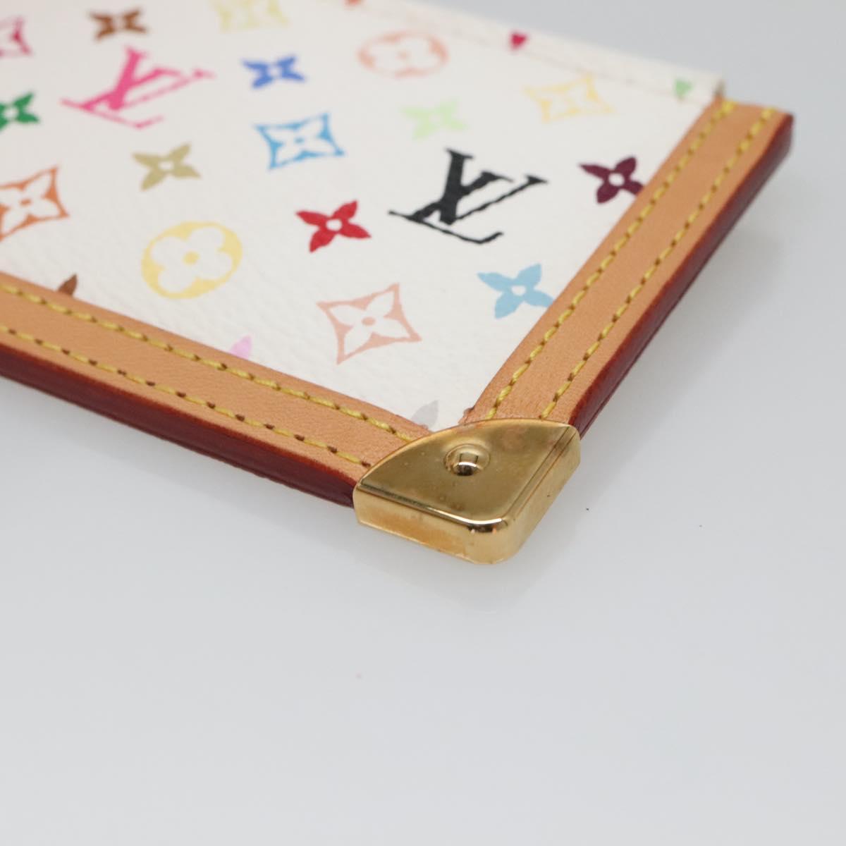 LOUIS VUITTON Multicolor Pochette Cles Coin Purse White M92655 LV Auth 139622V