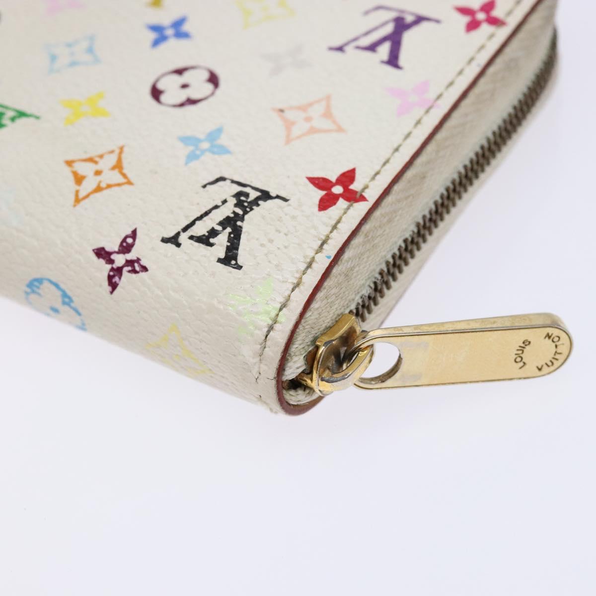 LOUIS VUITTON Monogram Multicolor Zippy Coin Purse White M93741 LV Auth 139623