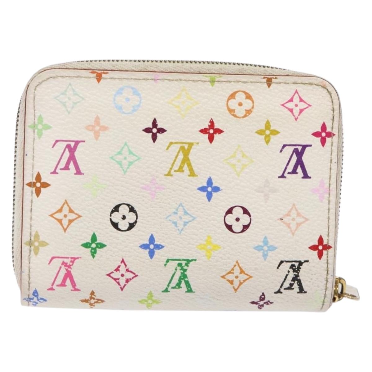 LOUIS VUITTON Monogram Multicolor Zippy Coin Purse White M93741 LV Auth 139623