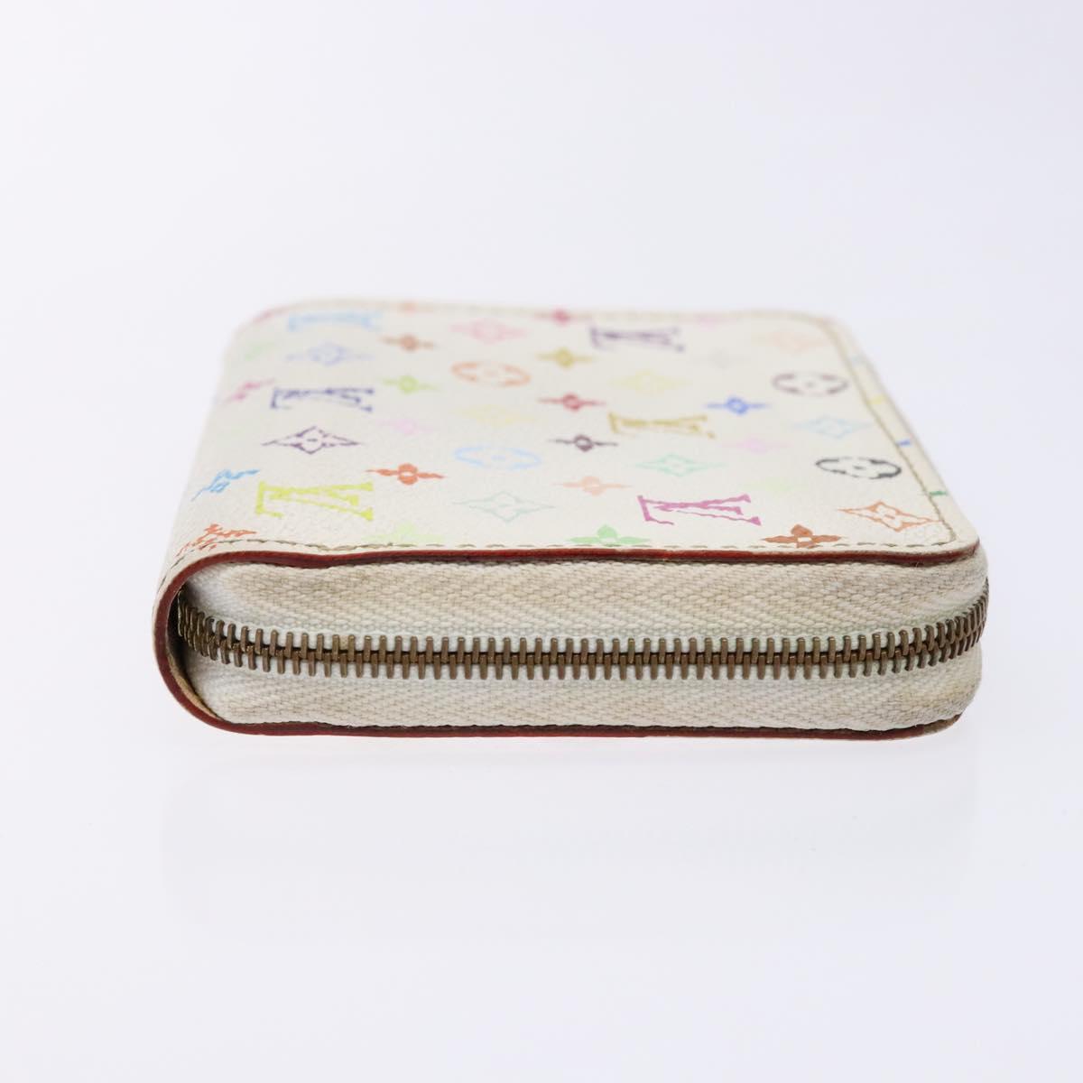 LOUIS VUITTON Monogram Multicolor Zippy Coin Purse White M93741 LV Auth 139623