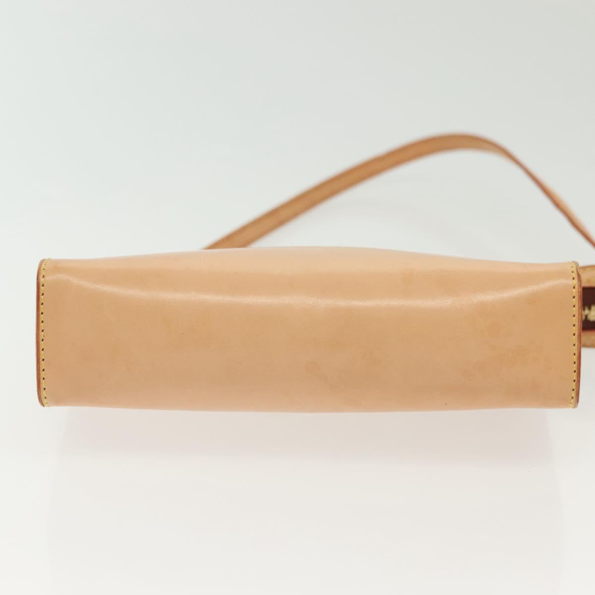 LOUIS VUITTON Nomad Cava Amble PM Pouch Leather Beige M92502 LV Auth 139626