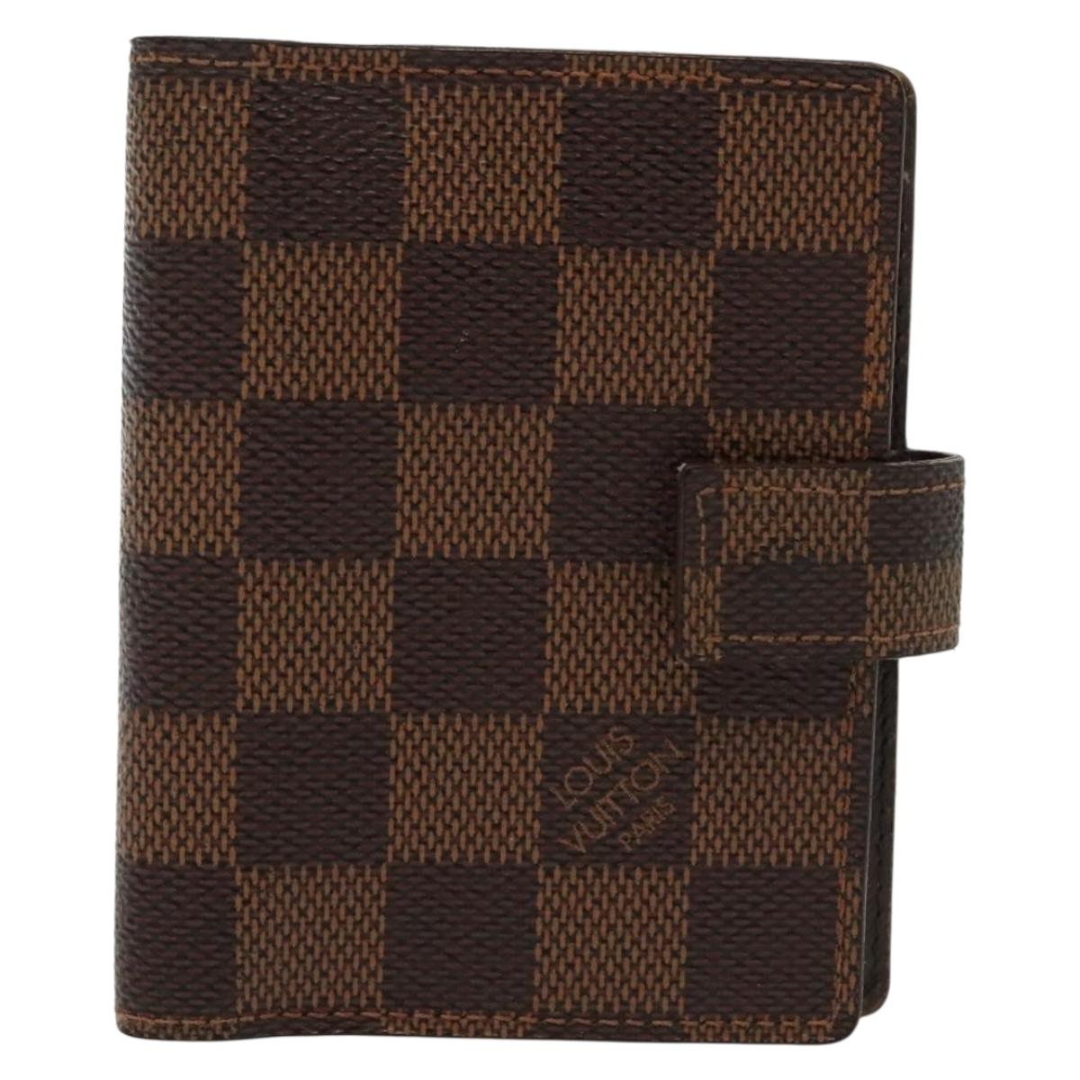 LOUIS VUITTON Damier Ebene Agenda Mini Day Planner Cover R20705 LV Auth 139627
