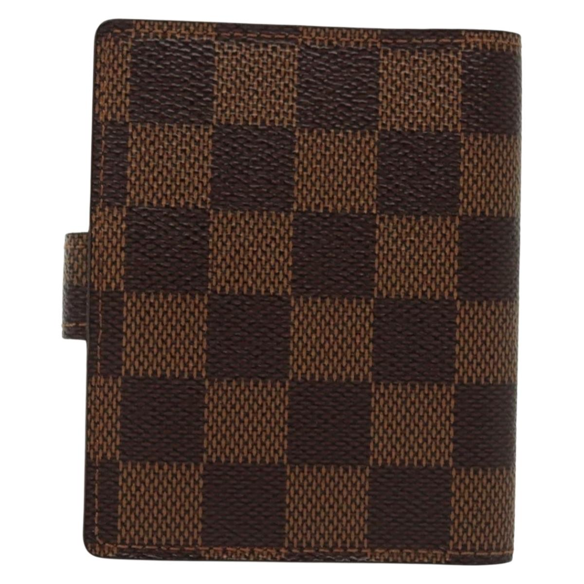LOUIS VUITTON Damier Ebene Agenda Mini Day Planner Cover R20705 LV Auth 139627