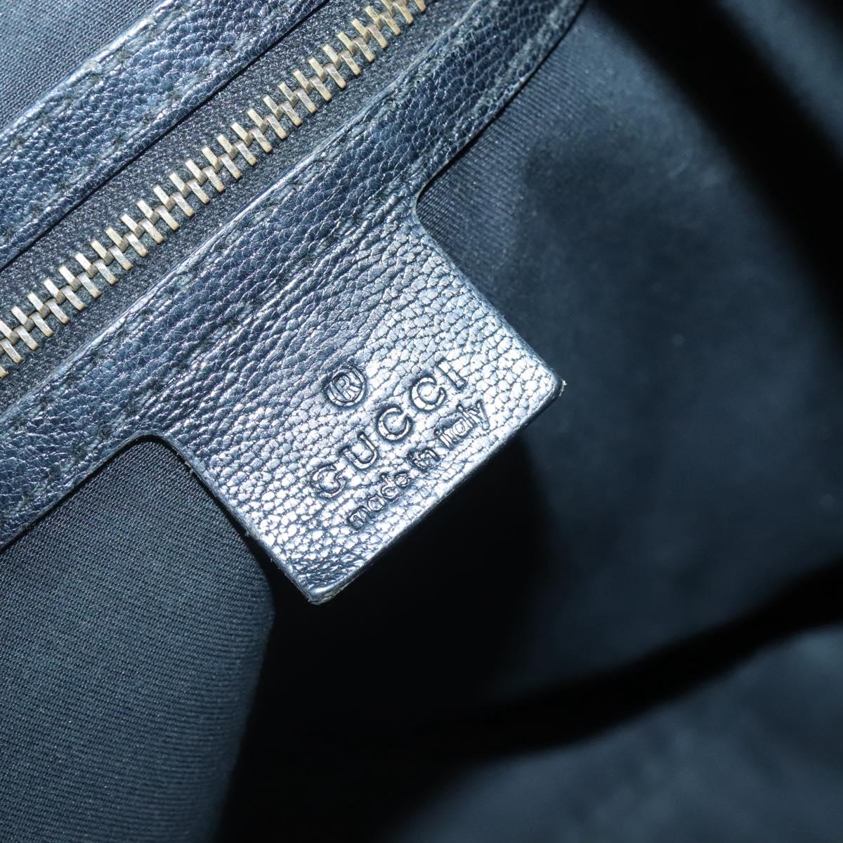 GUCCI Interlocking Shoulder Bag Leather Black Gold 121548 Auth 139643