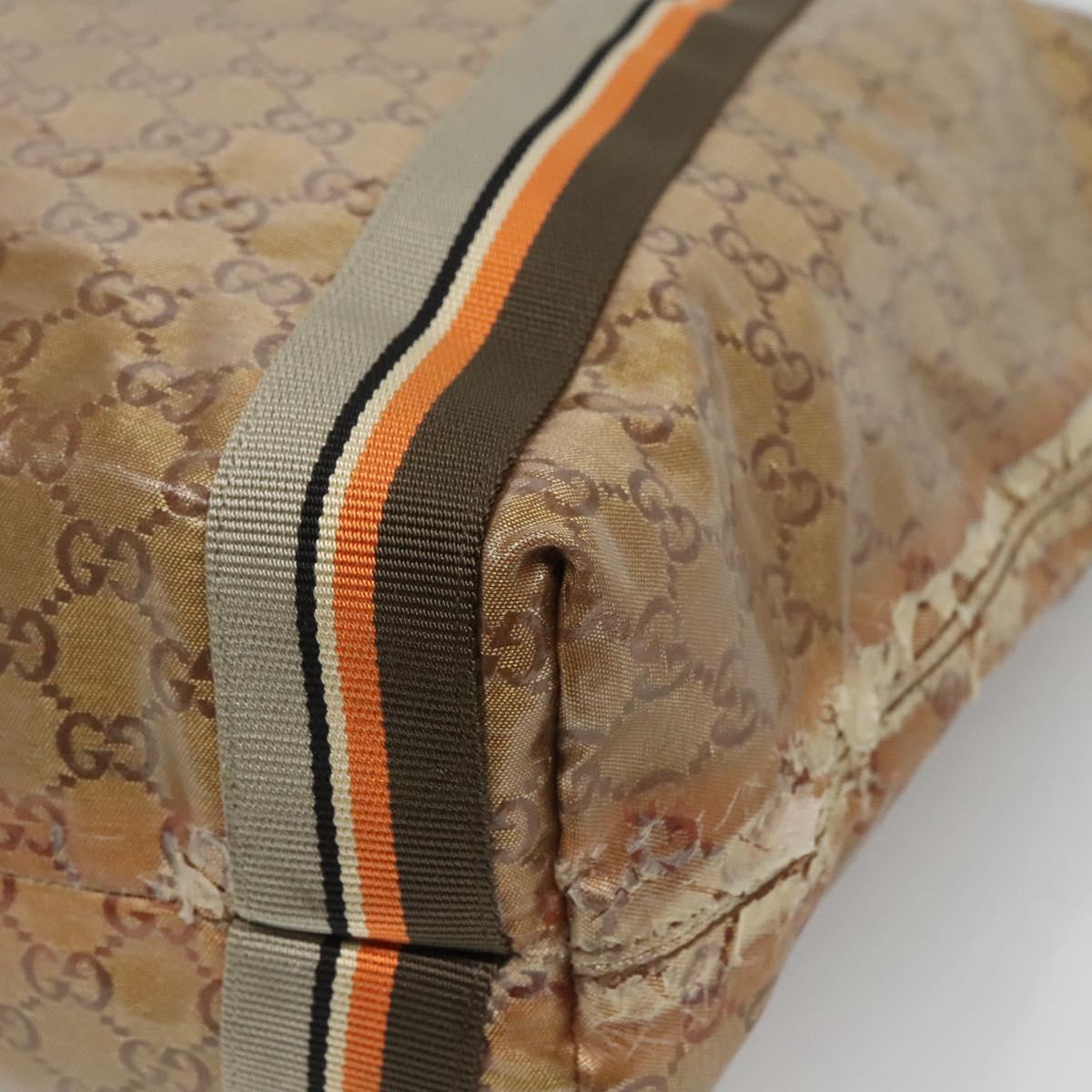 GUCCI GG Crystal Tote Bag Coated Canvas Gold 189669 Auth 139647