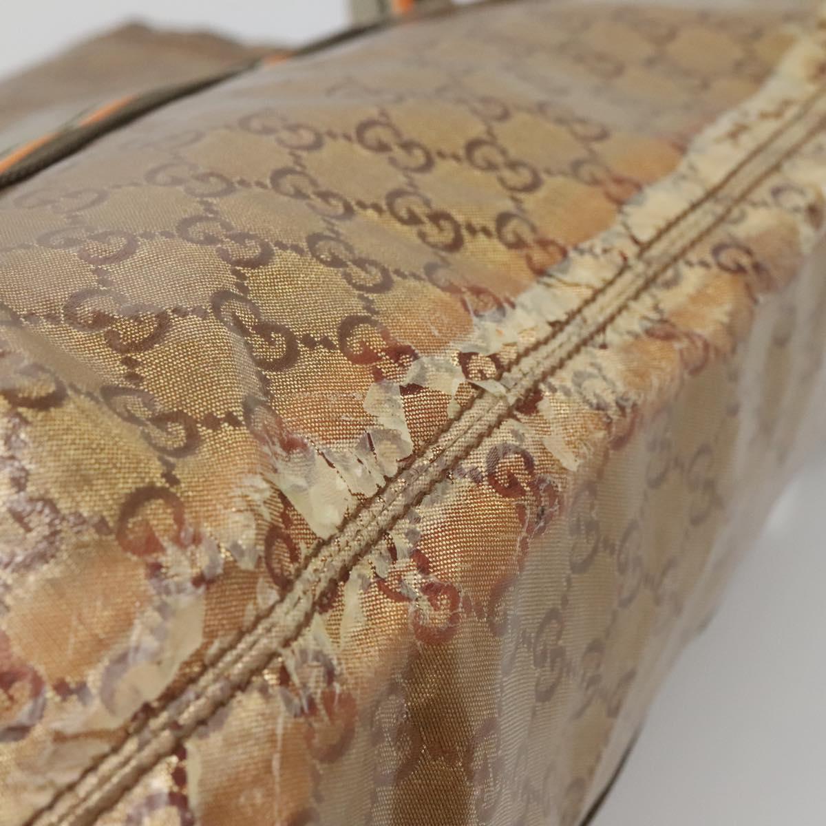 GUCCI GG Crystal Tote Bag Coated Canvas Gold 189669 Auth 139647
