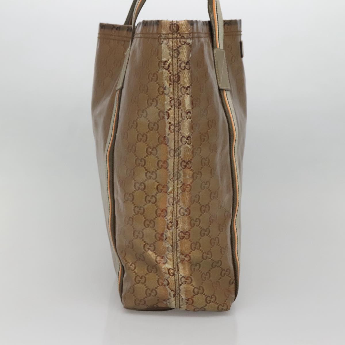 GUCCI GG Crystal Tote Bag Coated Canvas Gold 189669 Auth 139647