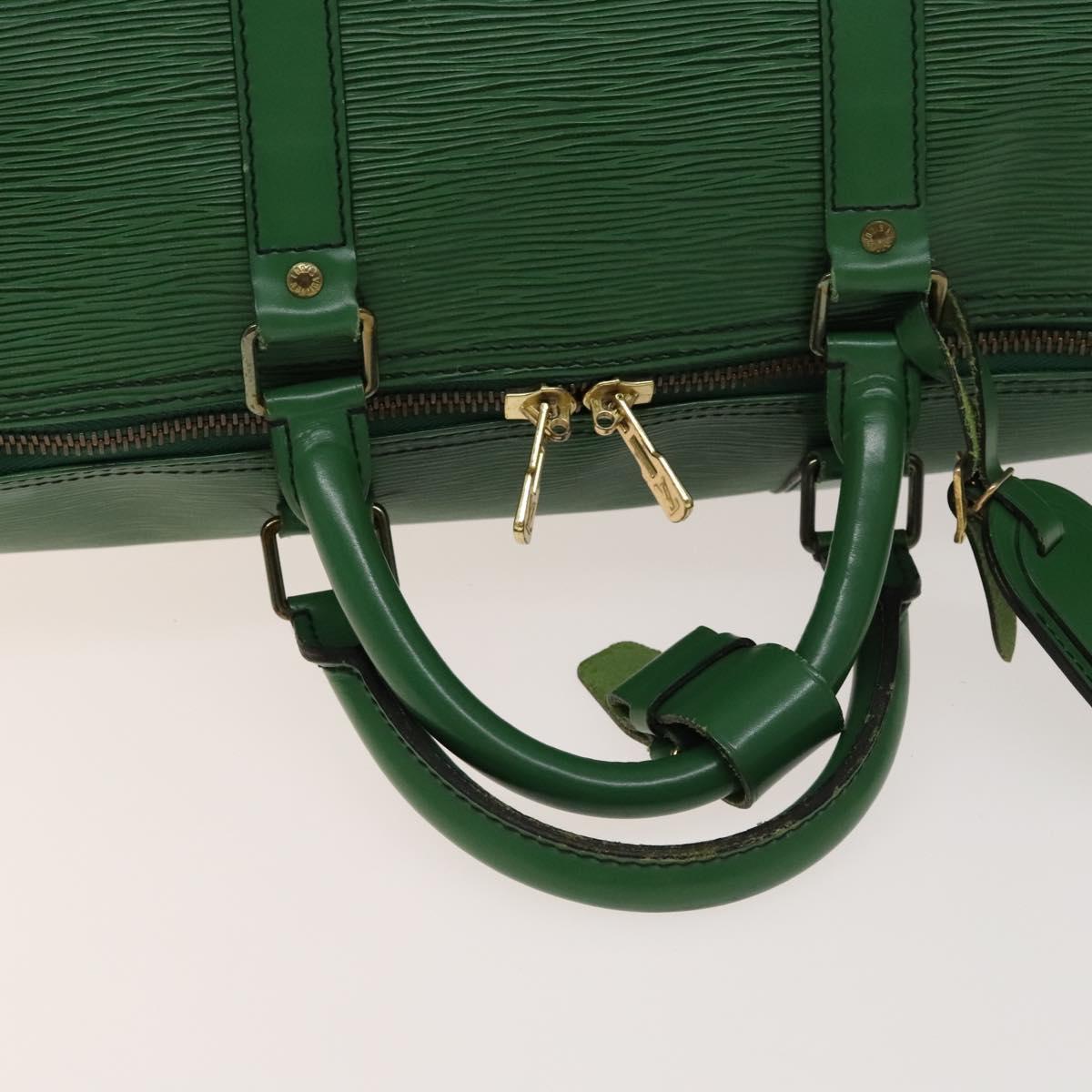 LOUIS VUITTON Epi Keepall 50 Boston Bag Green M42964 LV Auth 139669