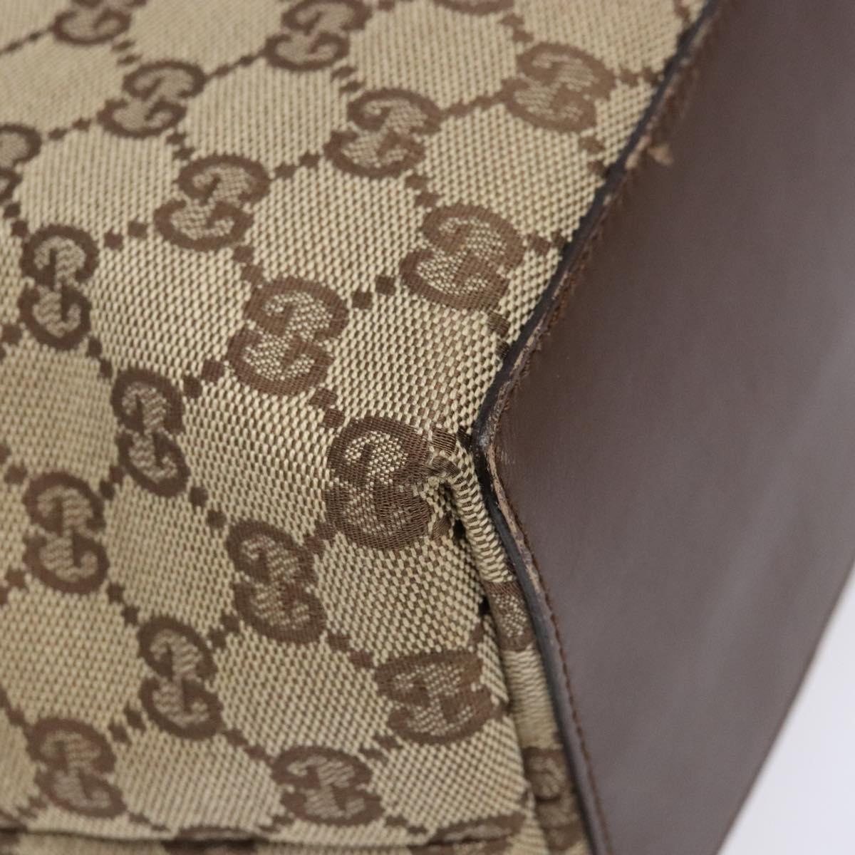 GUCCI GG Canvas Tote Bag Beige Silver 31243 Auth 139697