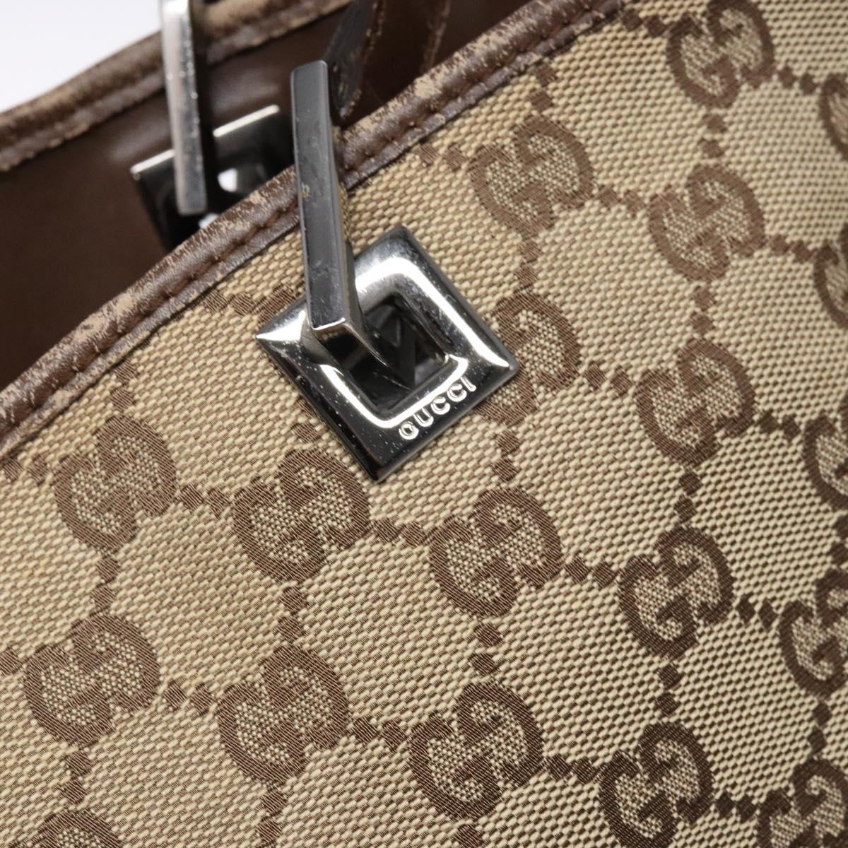 GUCCI GG Canvas Tote Bag Beige Silver 31243 Auth 139697
