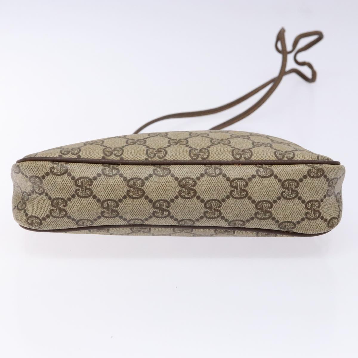 GUCCI GG Supreme Shoulder Bag PVC Beige Gold 97 02 068 Auth 139727
