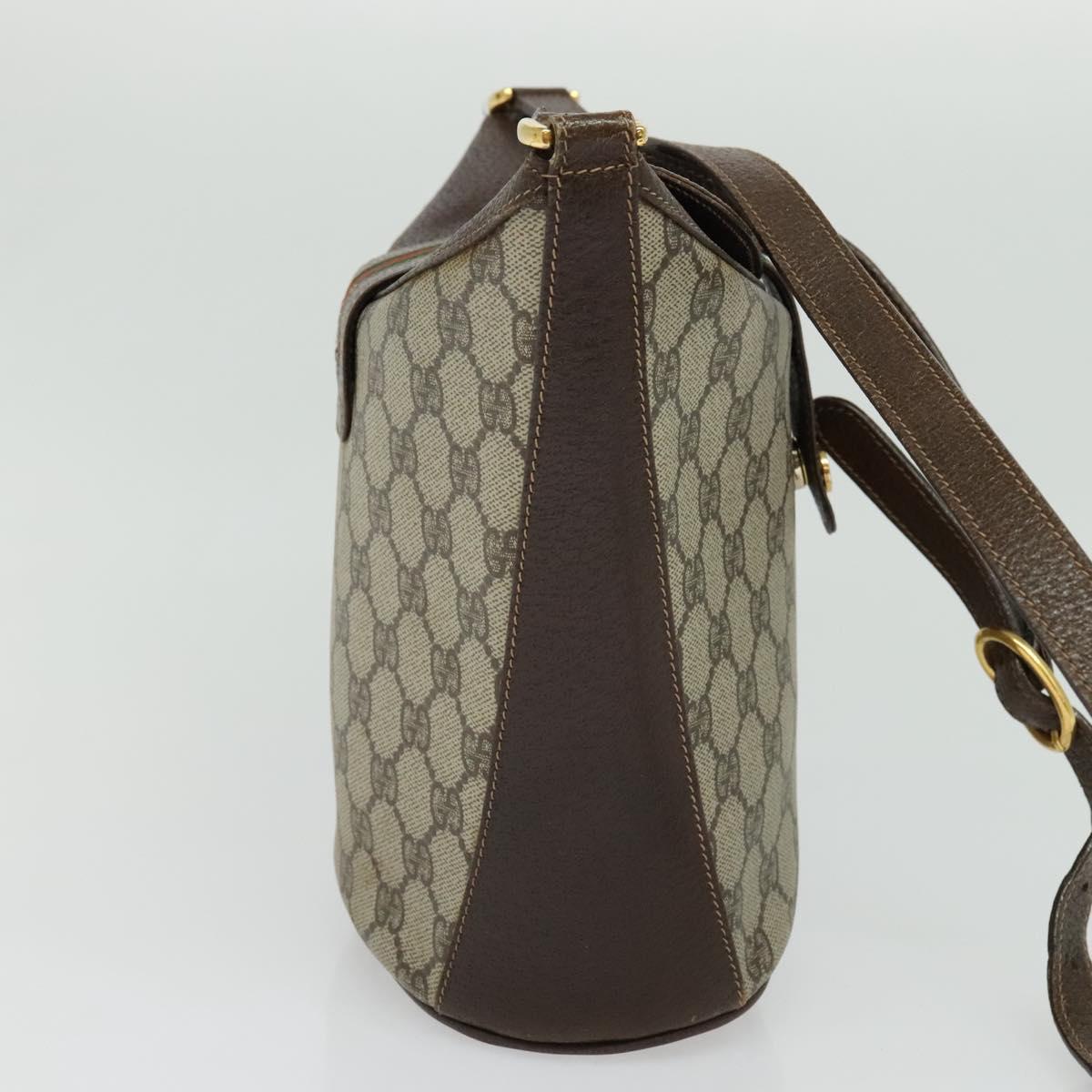 GUCCI GG Supreme Web Sherry Line Shoulder Bag PVC Beige 904 02 081 Auth 139731
