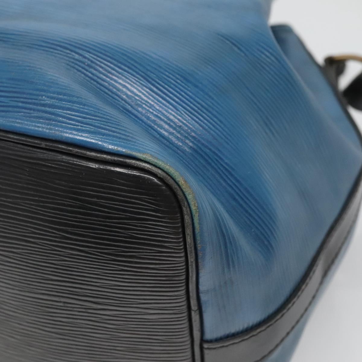 LOUIS VUITTON Epi Petit Noe Shoulder Bag Bicolor Black Blue M44152 Auth 139735
