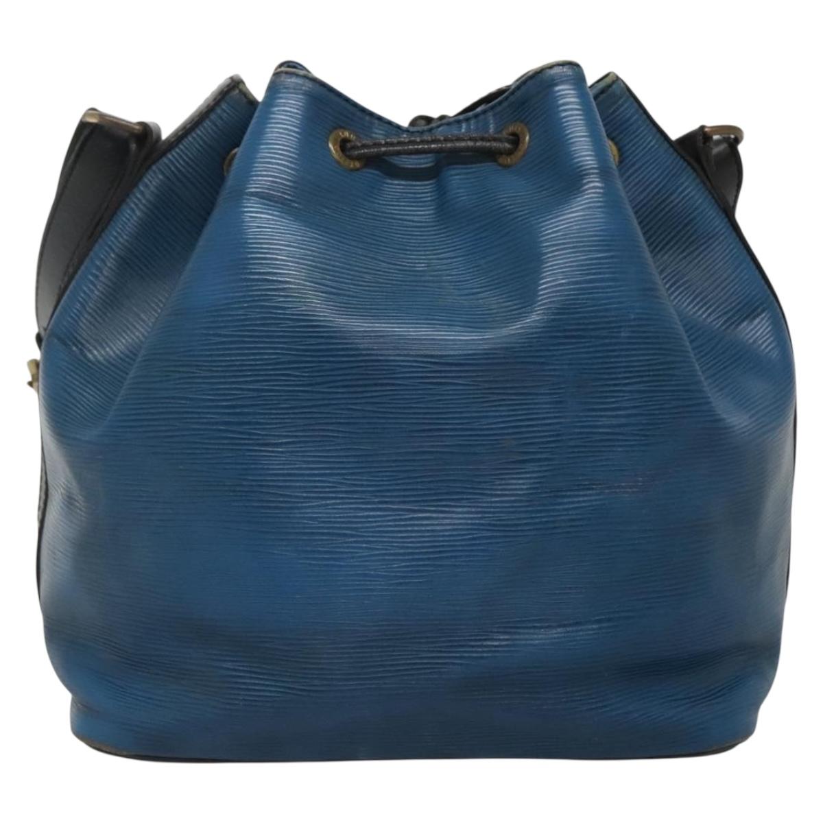 LOUIS VUITTON Epi Petit Noe Shoulder Bag Bicolor Black Blue M44152 Auth 139735