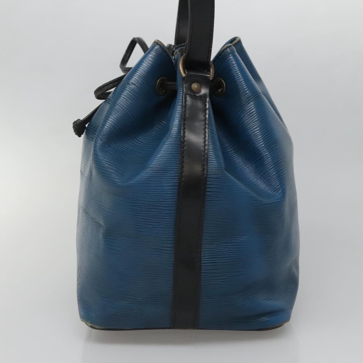 LOUIS VUITTON Epi Petit Noe Shoulder Bag Bicolor Black Blue M44152 Auth 139735