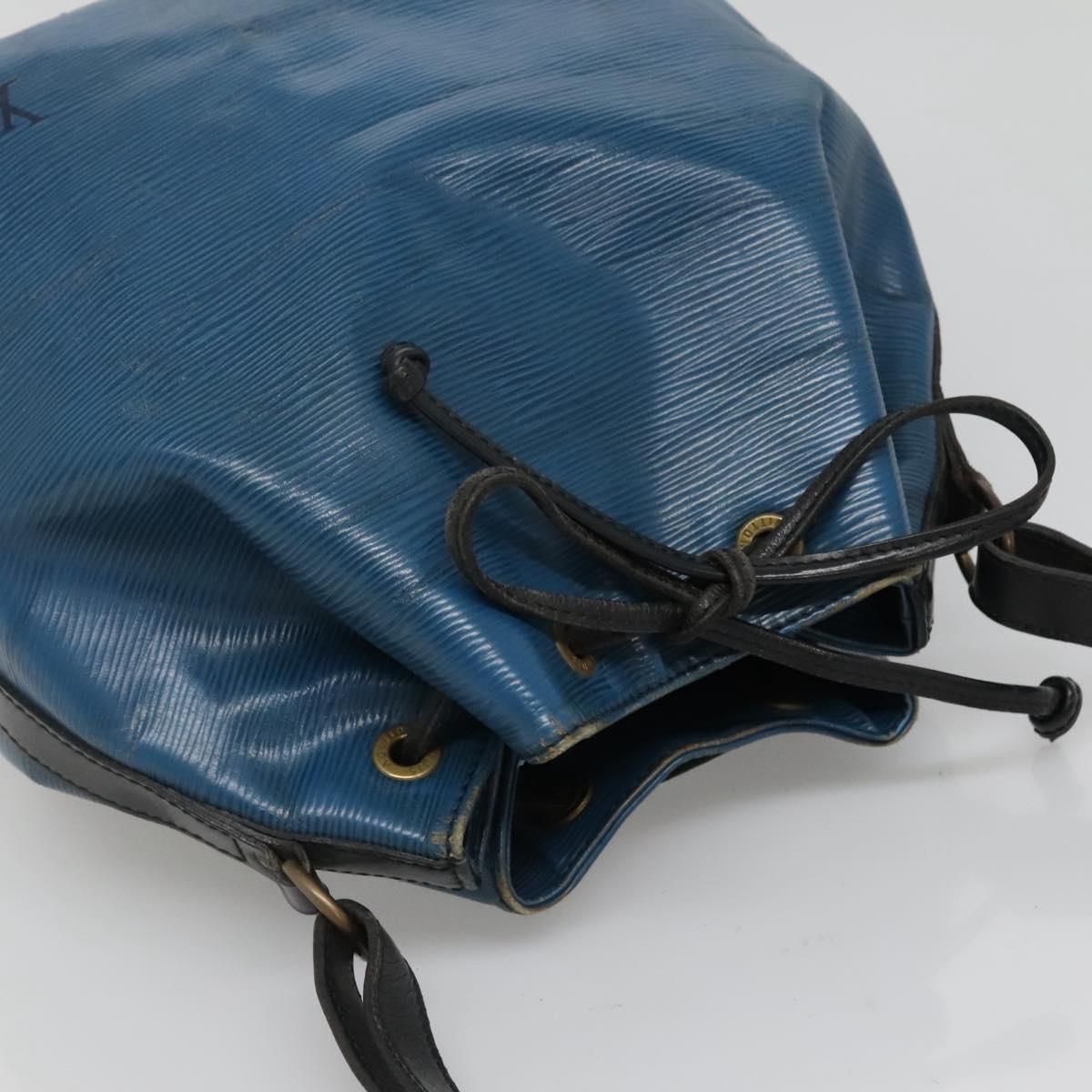 LOUIS VUITTON Epi Petit Noe Shoulder Bag Bicolor Black Blue M44152 Auth 139735