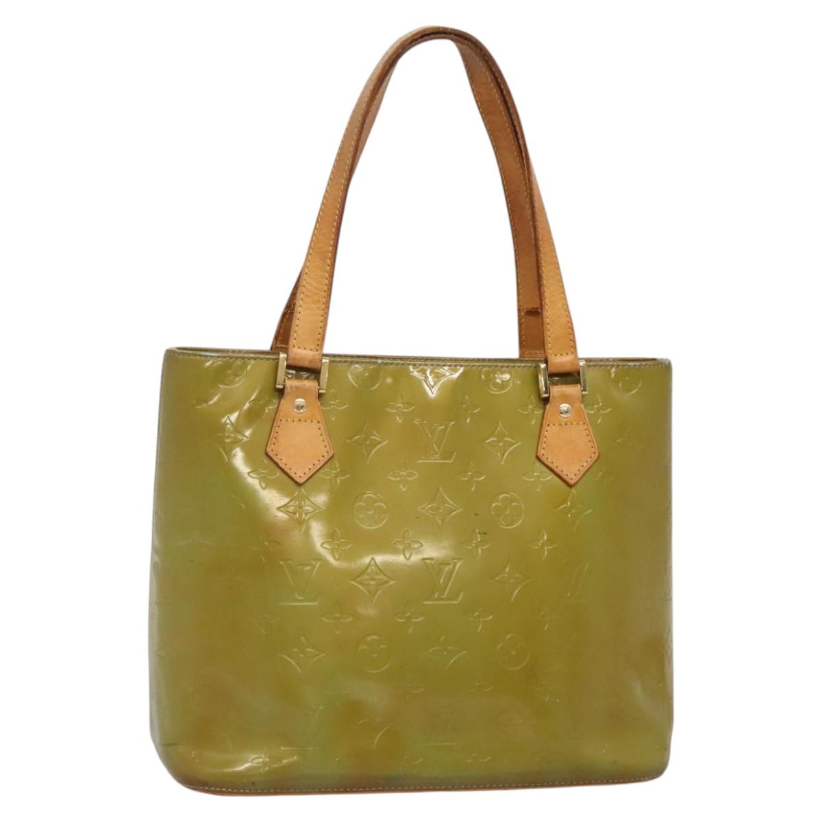 LOUIS VUITTON Monogram Vernis Houston Hand Bag Baby Blue M91005 LV Auth 139736