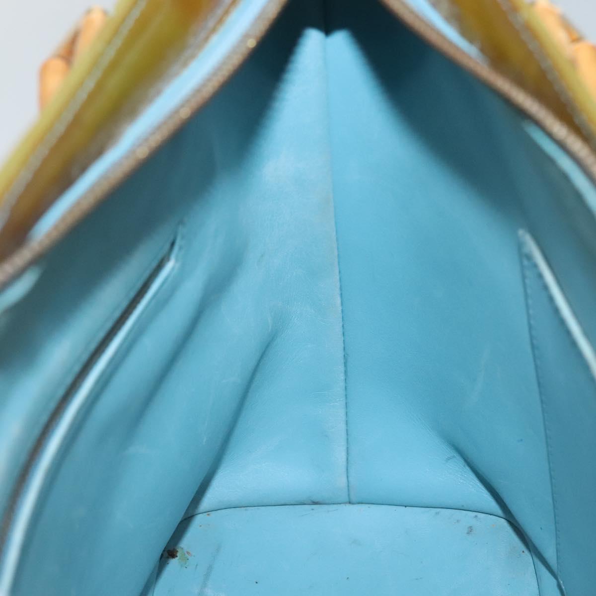 LOUIS VUITTON Monogram Vernis Houston Hand Bag Baby Blue M91005 LV Auth 139736