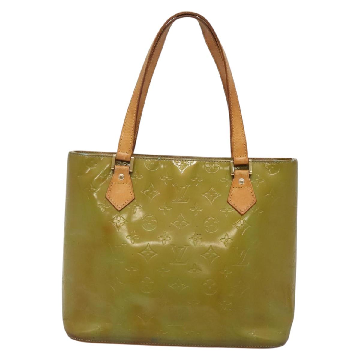 LOUIS VUITTON Monogram Vernis Houston Hand Bag Baby Blue M91005 LV Auth 139736