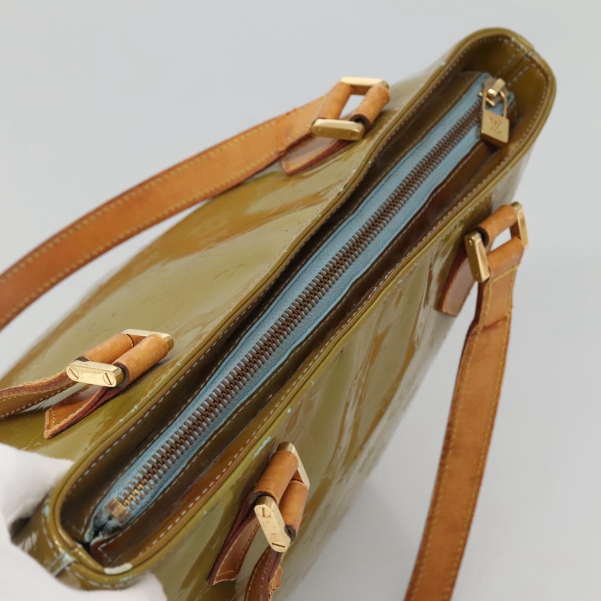 LOUIS VUITTON Monogram Vernis Houston Hand Bag Baby Blue M91005 LV Auth 139736