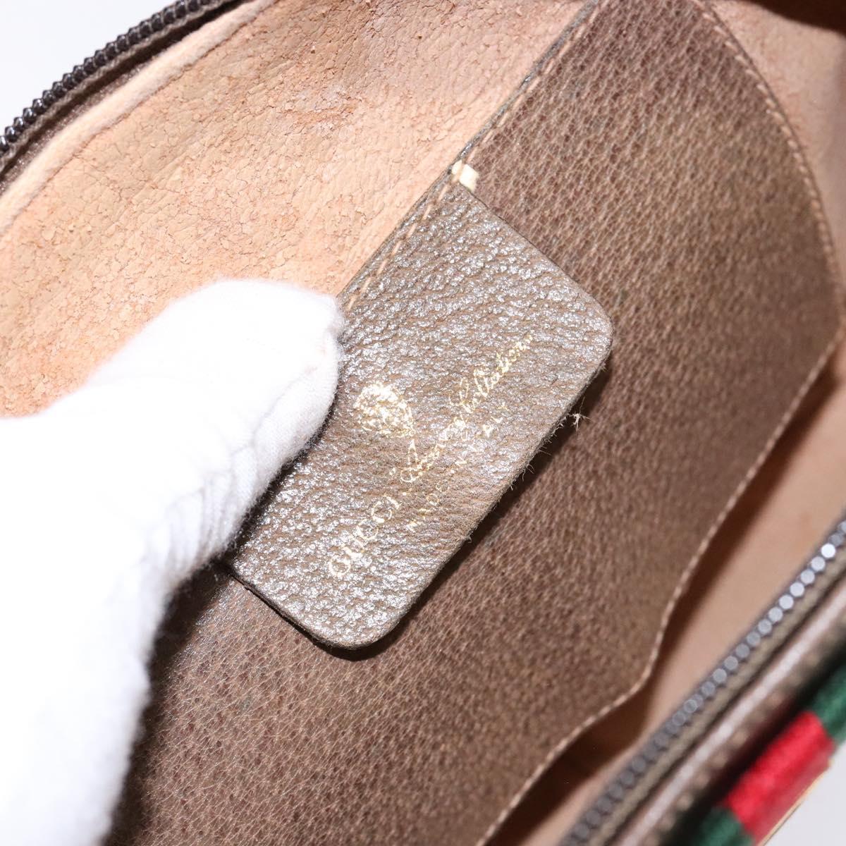GUCCI GG Supreme Web Sherry Line Shoulder Bag PVC Beige 68 02 047 Auth 139751