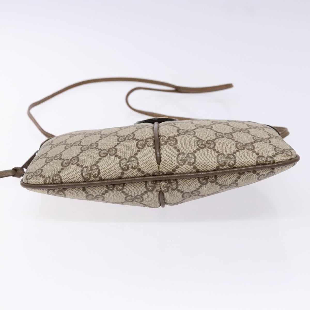 GUCCI GG Supreme Web Sherry Line Shoulder Bag PVC Beige 68 02 047 Auth 139751