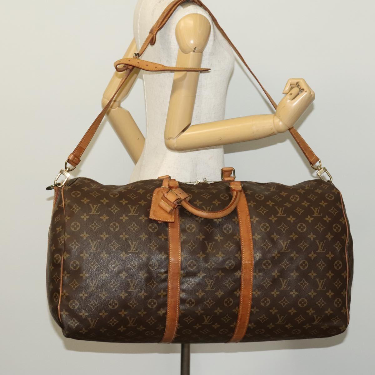 LOUIS VUITTON Monogram Keepall Bandouliere 60 Boston Bag M41412 LV Auth 139764