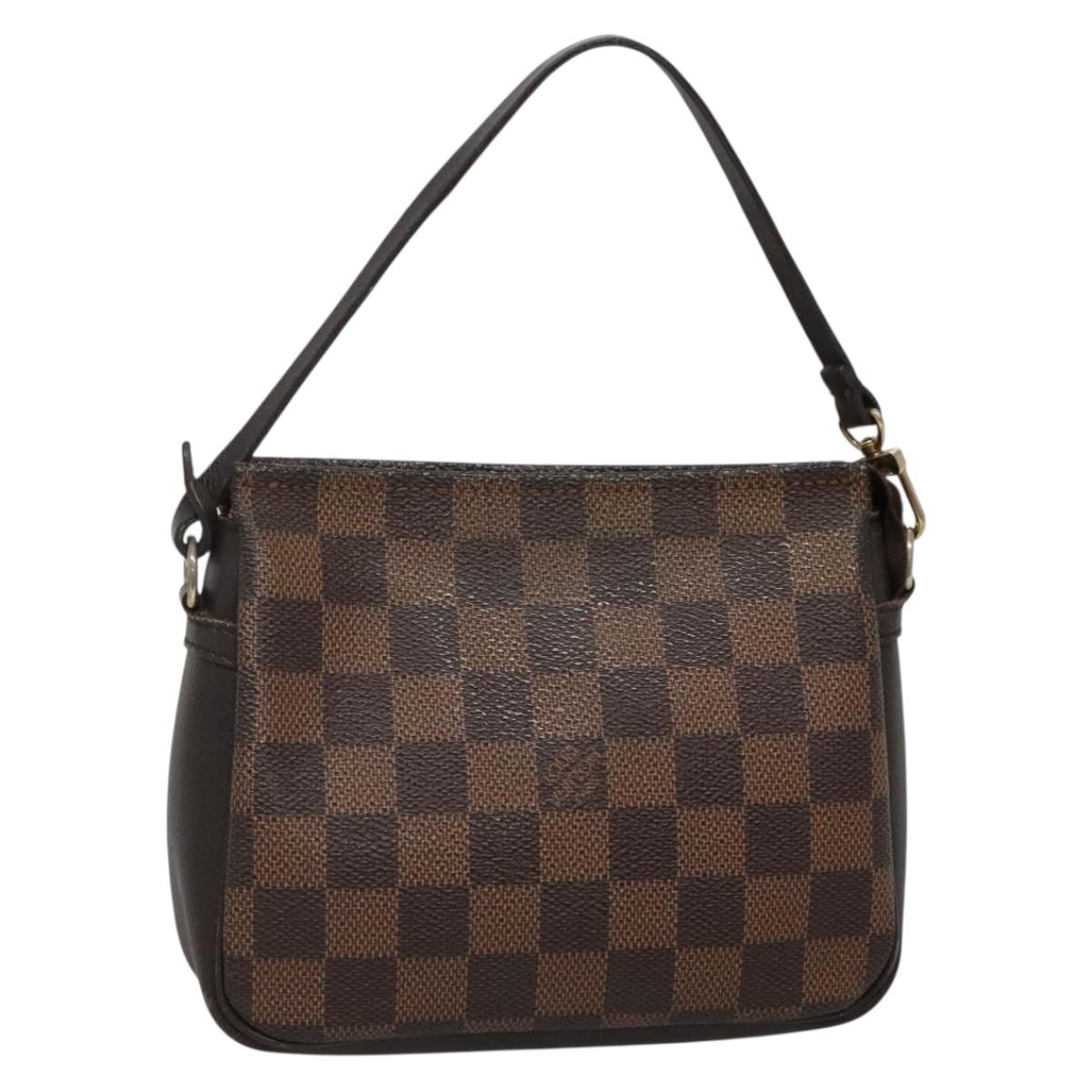 LOUIS VUITTON Damier Ebene Trousse Makeup Pouch N51982 LV Auth 139776