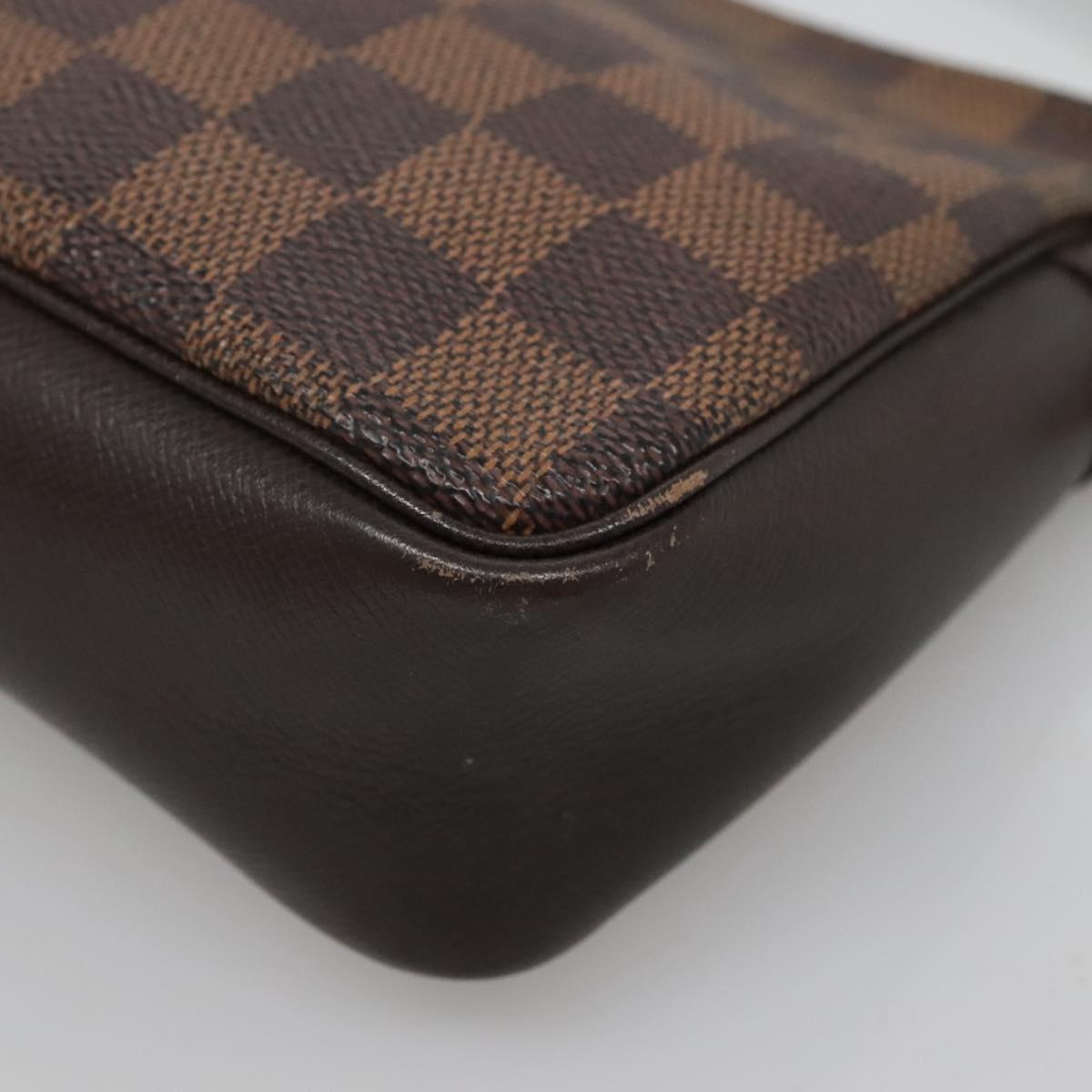 LOUIS VUITTON Damier Ebene Trousse Makeup Pouch N51982 LV Auth 139776