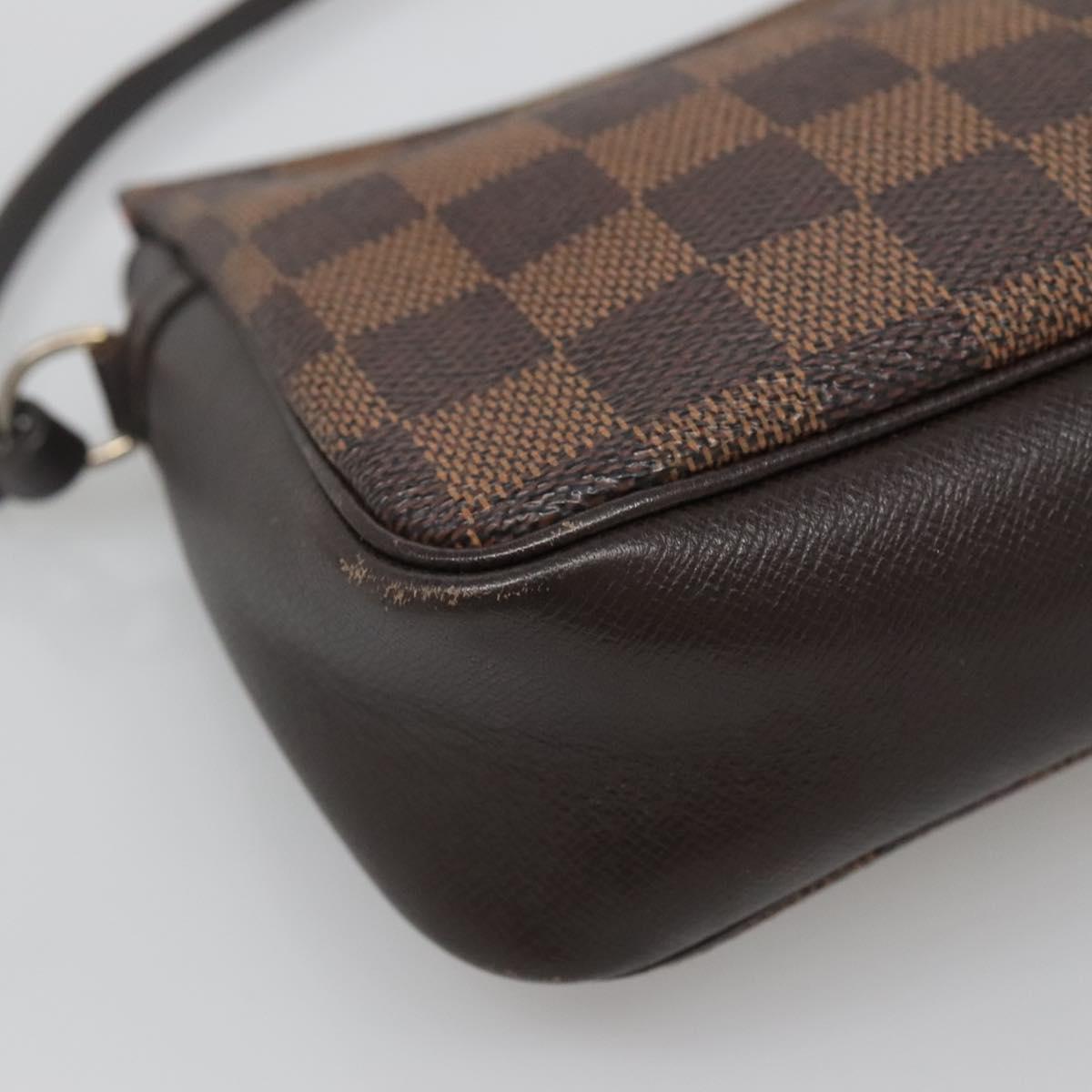 LOUIS VUITTON Damier Ebene Trousse Makeup Pouch N51982 LV Auth 139776