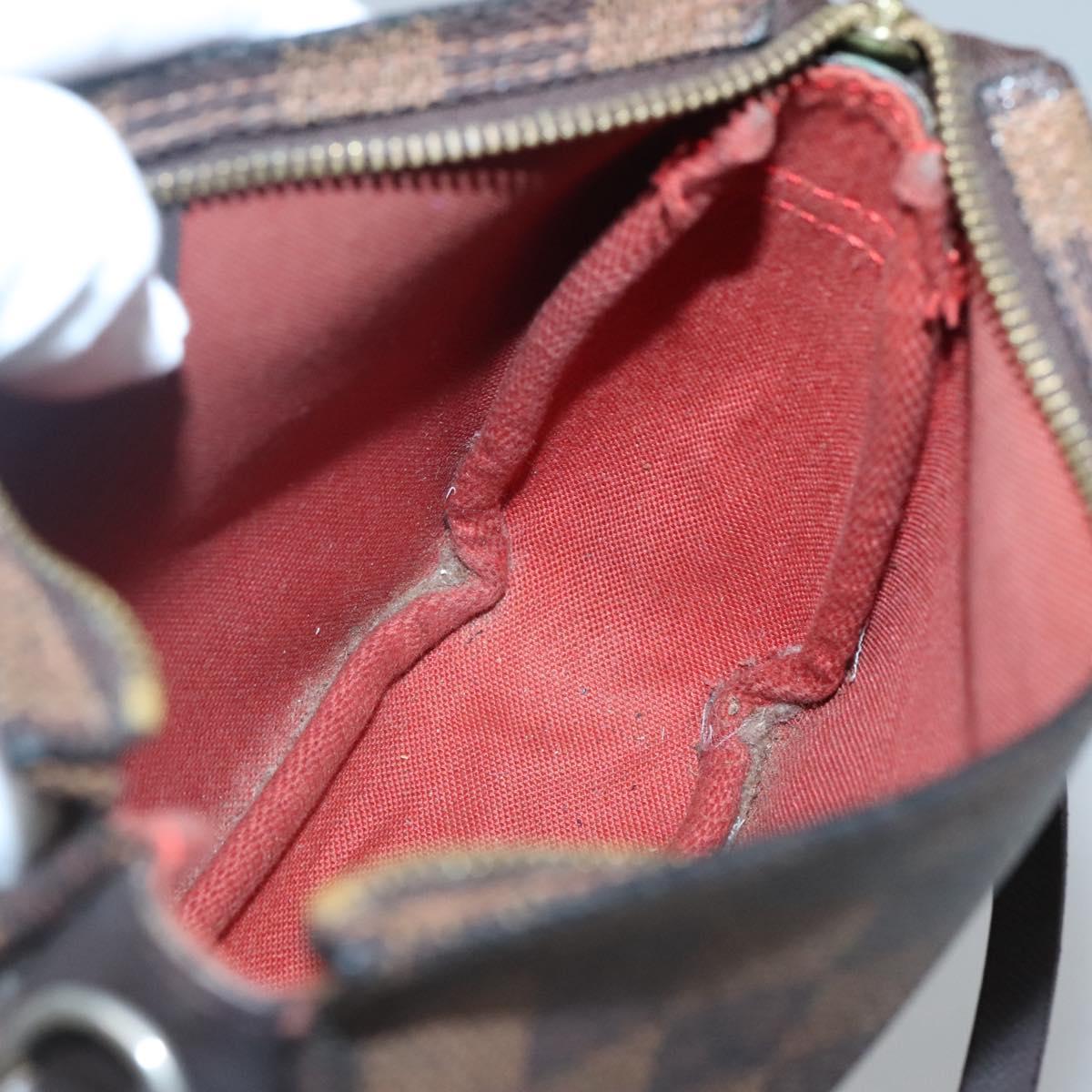 LOUIS VUITTON Damier Ebene Trousse Makeup Pouch N51982 LV Auth 139776